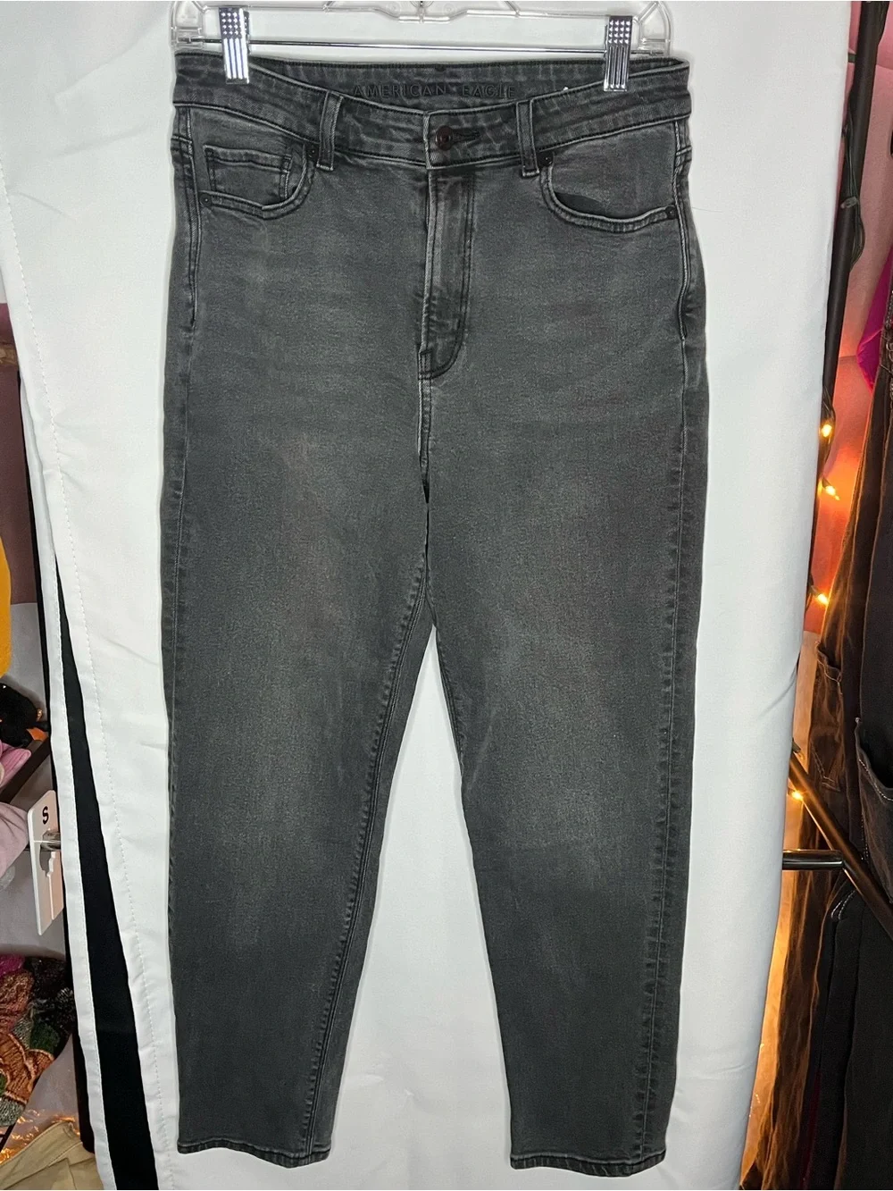 American Eagle Outfitters High-Rise Charcoal Stretch Jeans